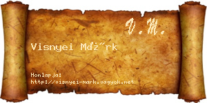 Visnyei Márk névjegykártya